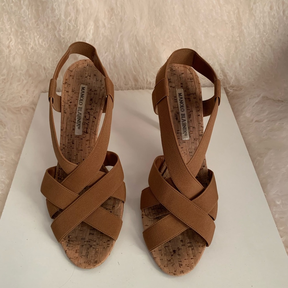 Manolo Blahnik Tan Sandals - size 38